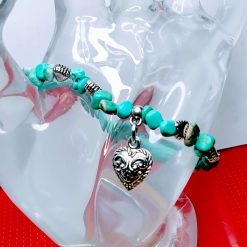 Turquoise & Hearts Stretch Bracelet 4 Turquoise & Hearts Stretch Bracelet 4