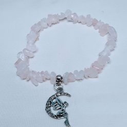 Rose Quartz & Fairy Charm Stretch Bracelet 2 Rose Quartz & Fairy Charm Stretch Bracelet 2