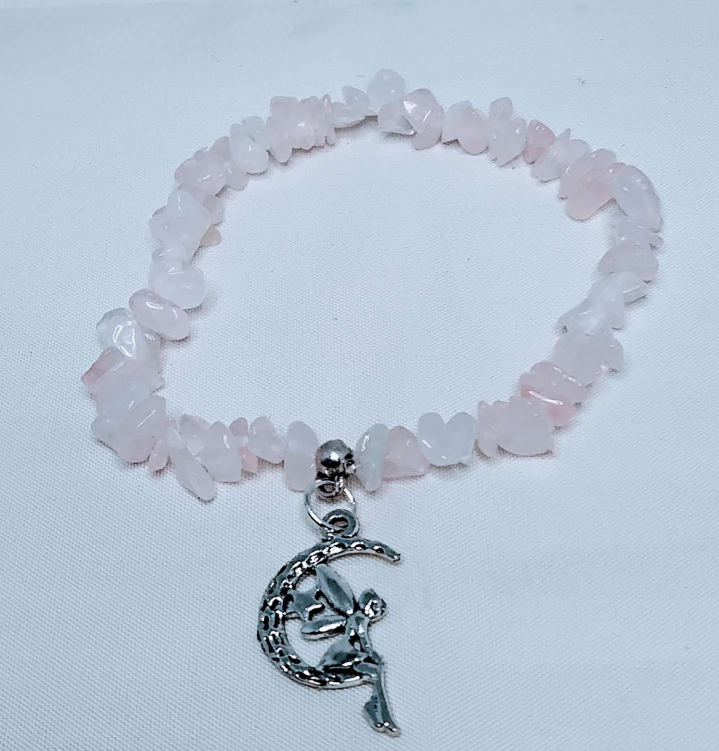 Rose Quartz & Fairy Charm Stretch Bracelet Rose Quartz & Fairy Charm Stretch Bracelet
