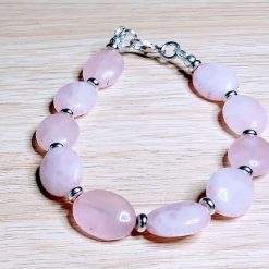 Rose Quartz & Antique Silver Bracelet 3 Rose Quartz & Antique Silver Bracelet 3