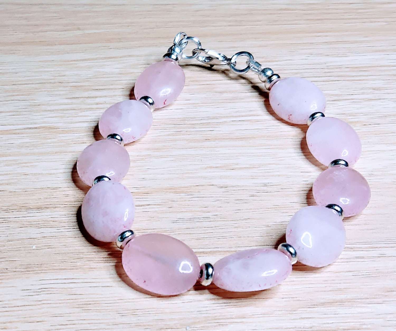 Rose Quartz & Antique Silver Bracelet Rose Quartz & Antique Silver Bracelet