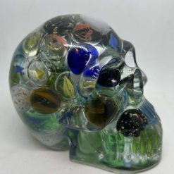 Resin Skull with Marbles