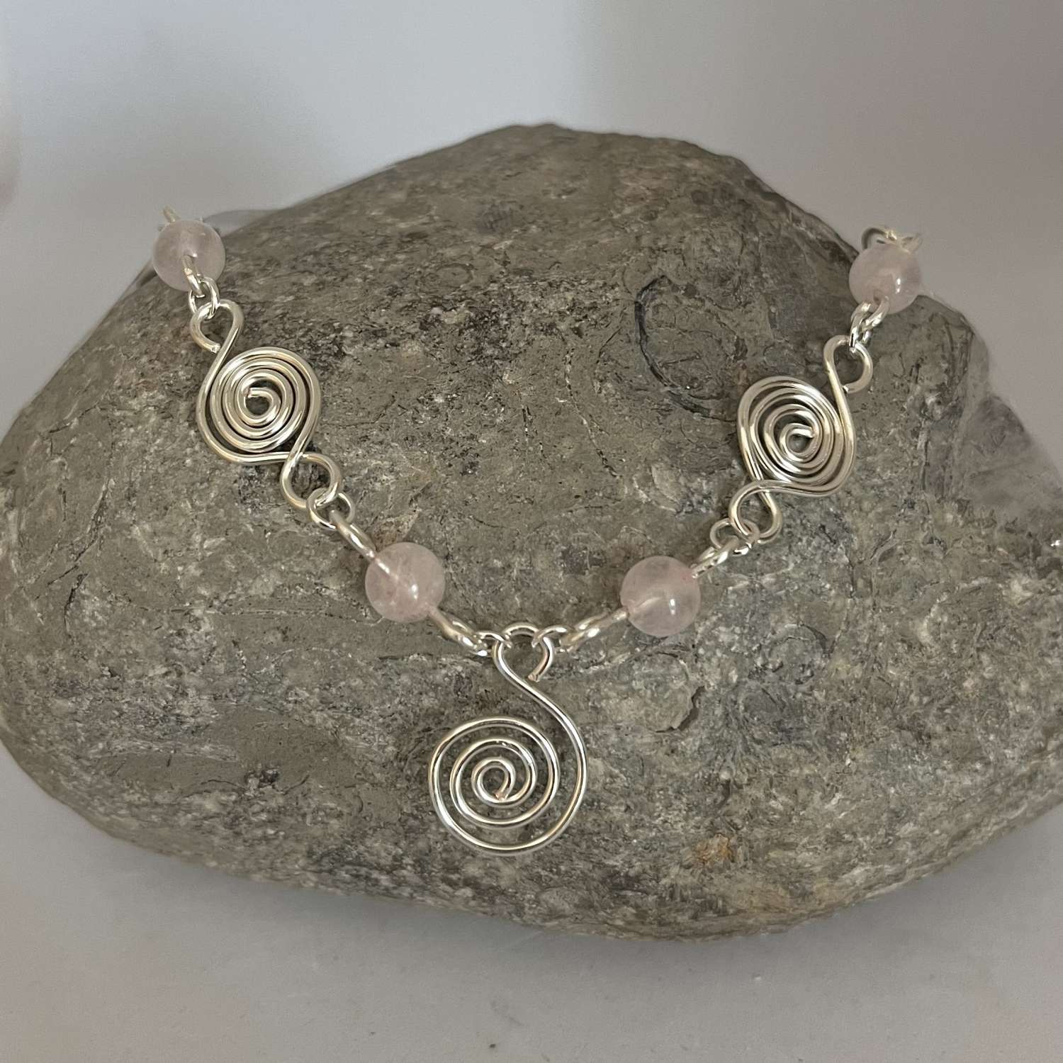 Rose Quartz Spiral Necklace Rose Quartz Spiral Necklace