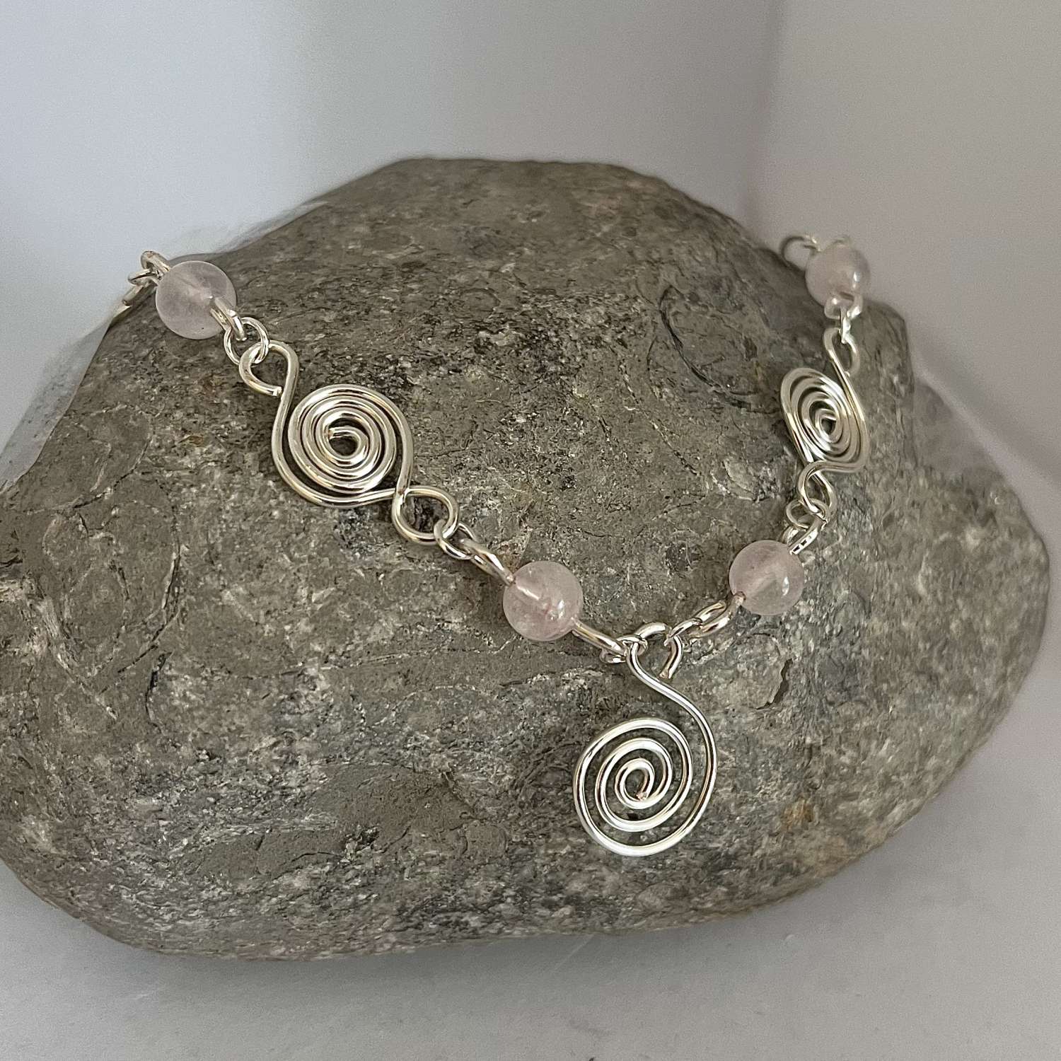 Rose Quartz Spiral Necklace Rose Quartz Spiral Necklace