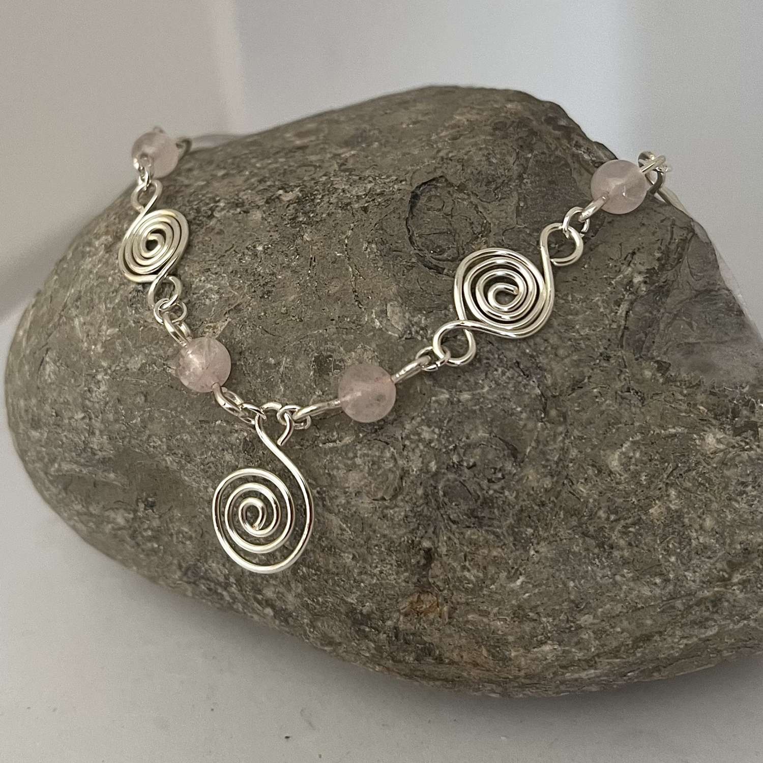 Rose Quartz Spiral Necklace Rose Quartz Spiral Necklace