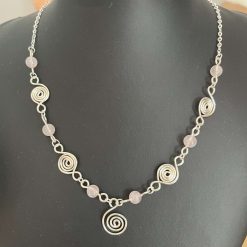 Rose Quartz Spiral Necklace 1 Rose Quartz Spiral Necklace 1