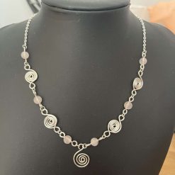 Rose Quartz Spiral Necklace 2 Rose Quartz Spiral Necklace 2