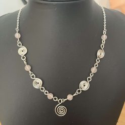 Rose Quartz Spiral Necklace