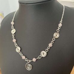 Rose Quartz Spiral Necklace 4 Rose Quartz Spiral Necklace 4