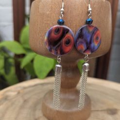 Peacock shell earrings