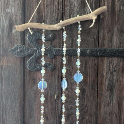 Driftwood hanger - Opalite leaves