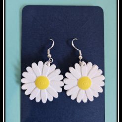 3D Printed Daisy Earrings with Sterling Silver Hooks
