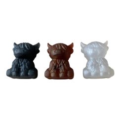 🐮✨ Handmade Highland Cow Ornaments - Set of 3 ✨🐮 3