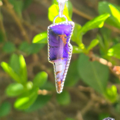 PENDANT ONLY - Kingman Purple Buffalo Lightning Bolt Sterling Silver Pendant