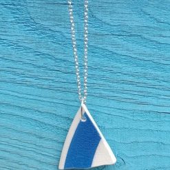 Sea Pottery Pendant Necklace Chain Jewellery Handmade Cornish Gift Ooak
