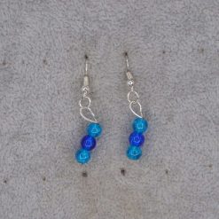 blue beaded earrings length 21mm width 6mm 2 blue beaded earrings length 21mm width 6mm 2