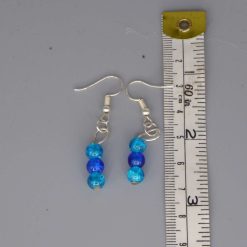 blue beaded earrings length 21mm width 6mm 1 blue beaded earrings length 21mm width 6mm 1
