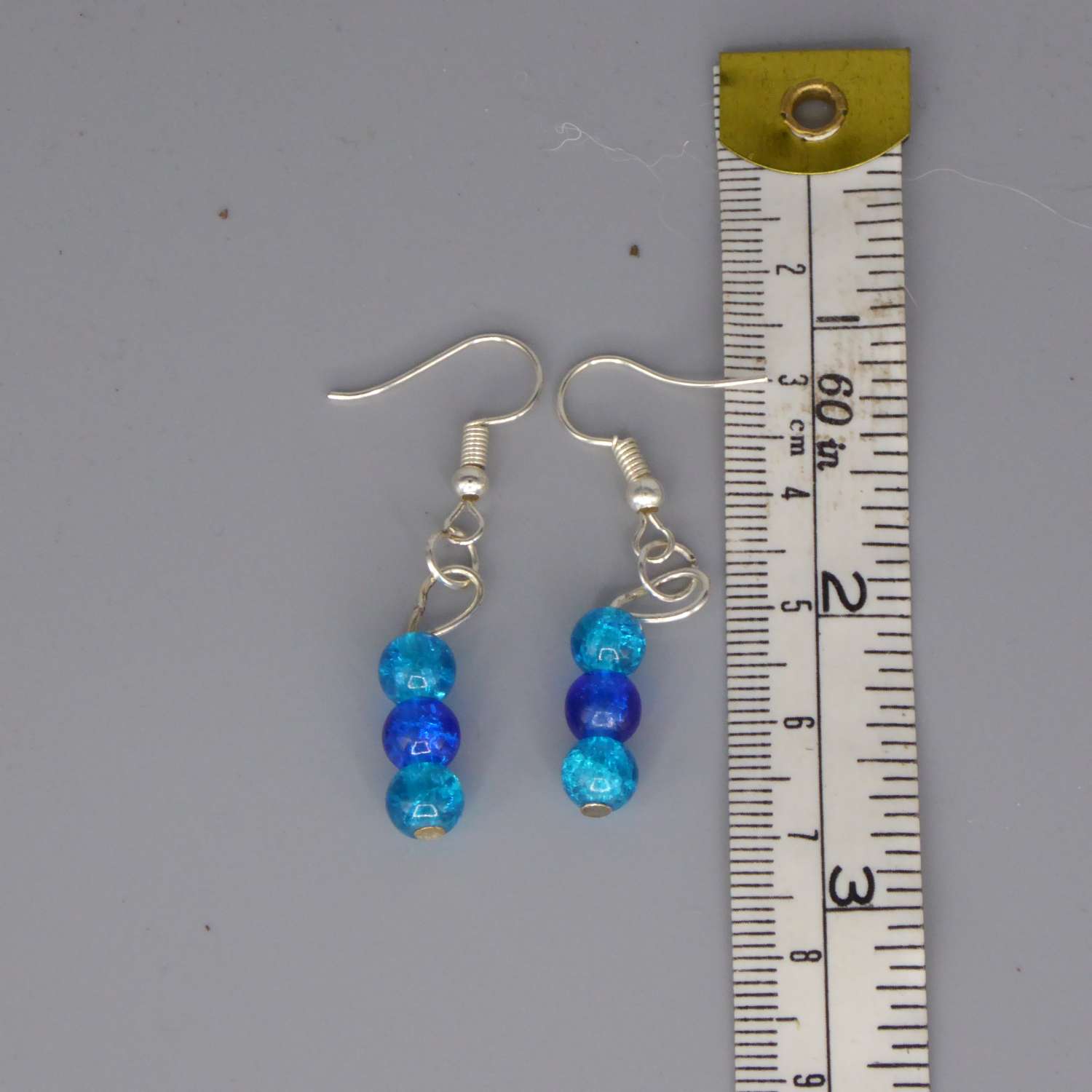 rainbow stripe Beaded Earrings length 2.2cm width 8mm rainbow stripe Beaded Earrings length 2.2cm width 8mm