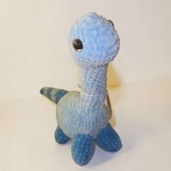 Handmade Standing Brontosaurus Plushie – UKCA Tested Baby Safe Dinosaur Toy – Soft Chunky Yarn Crochet Dino in Blue or Pink – Cute Gift for Toddlers & Dino Lovers