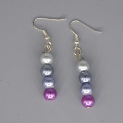 rainbow stripe Beaded Earrings length 2.2cm width 8mm