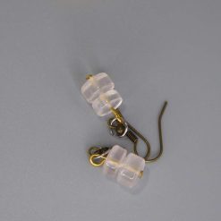 clear barrel drop earrings. length 16mm width 10mm