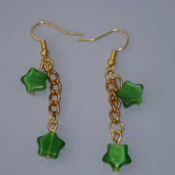 green star dangle earrings length 53 mm width 9 mm