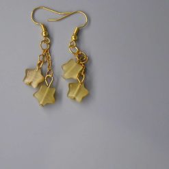 yellow star dangle earrings length 32 mm width 11 mm