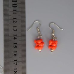 red tri bead dangle earrings length 16mm width 10mm 2 red tri bead dangle earrings length 16mm width 10mm 2