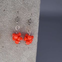 red tri bead dangle earrings length 16mm width 10mm 1 red tri bead dangle earrings length 16mm width 10mm 1