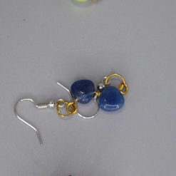 drop earrings with heart-shaped gemstones. length 13mm width 10mm