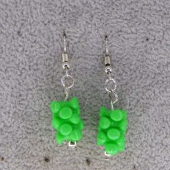 green tri bead dangle earrings length 25mm width 9mm 1 green tri bead dangle earrings length 25mm width 9mm 1