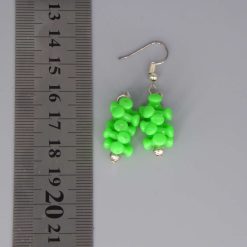 green tri bead dangle earrings length 25mm width 9mm 2 green tri bead dangle earrings length 25mm width 9mm 2