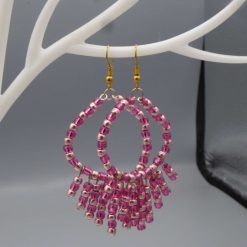 Lila Earrings in Rose Mauve. 47 mm