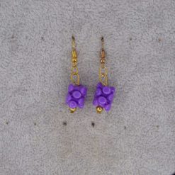 purple tri bead dangle earrings length 21mm width 9mm 1 purple tri bead dangle earrings length 21mm width 9mm 1