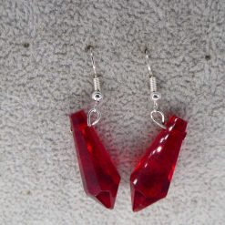 crystal chunk dangle drop earrings. length 28mm width 10mm 2 crystal chunk dangle drop earrings. length 28mm width 10mm 2