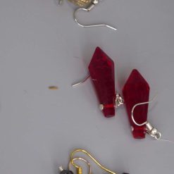 crystal chunk dangle drop earrings. length 28mm width 10mm