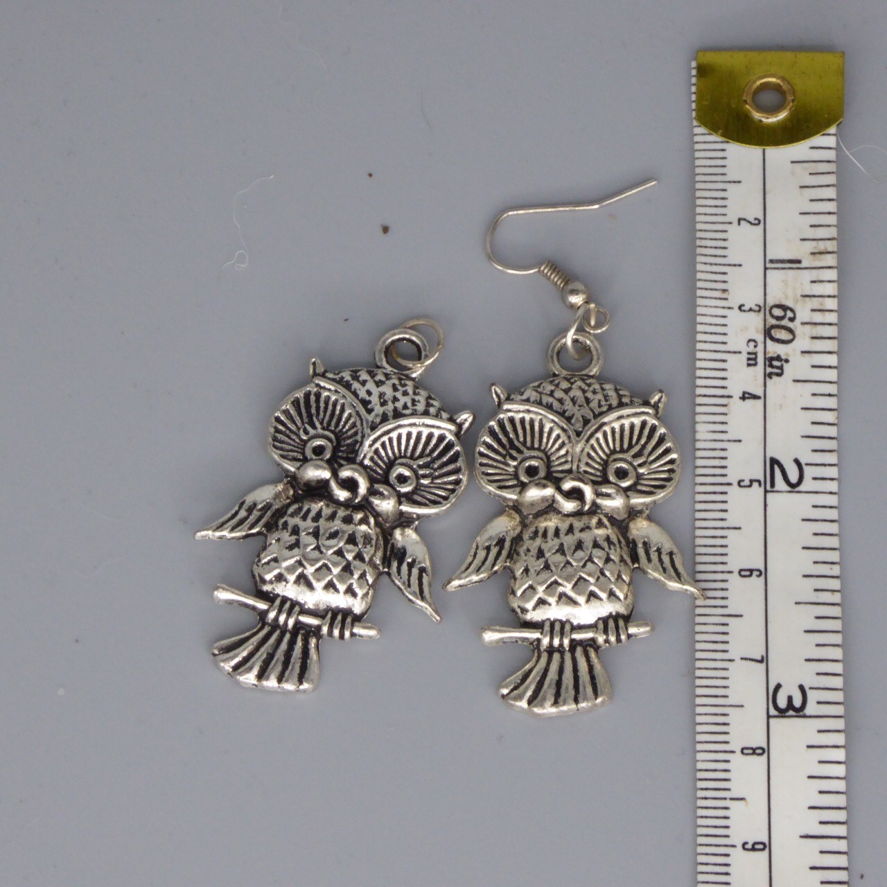owl earrings length 44mm width 27mm owl earrings length 44mm width 27mm