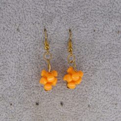 orange tri bead dangle earrings length 23mm width 10mm 1 orange tri bead dangle earrings length 23mm width 10mm 1