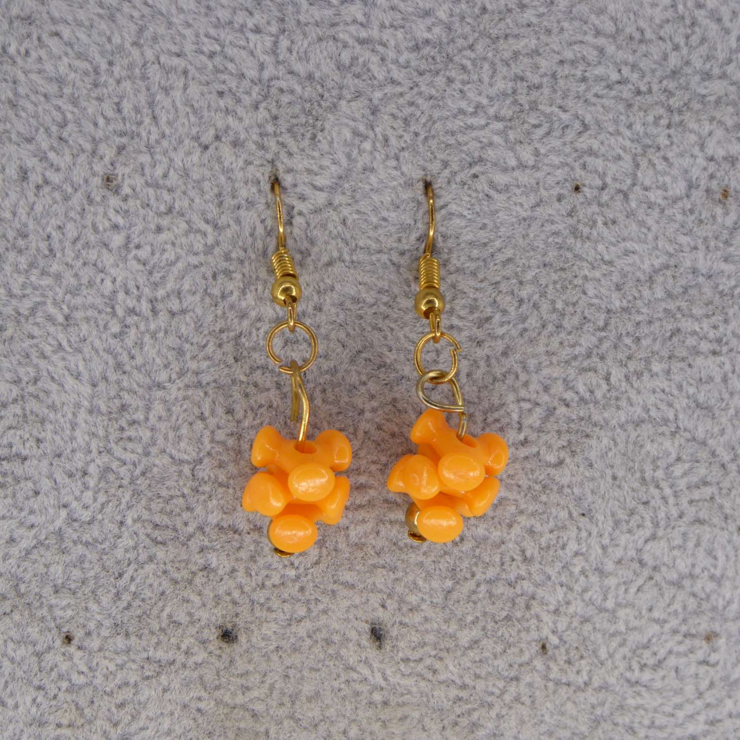 orange tri bead dangle earrings length 23mm width 10mm orange tri bead dangle earrings length 23mm width 10mm