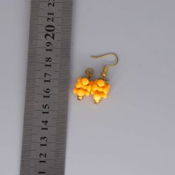 orange tri bead dangle earrings length 23mm width 10mm 2 orange tri bead dangle earrings length 23mm width 10mm 2