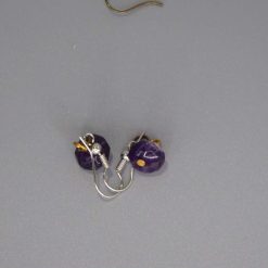 purple faceted earrings length 12mm width 8mm
