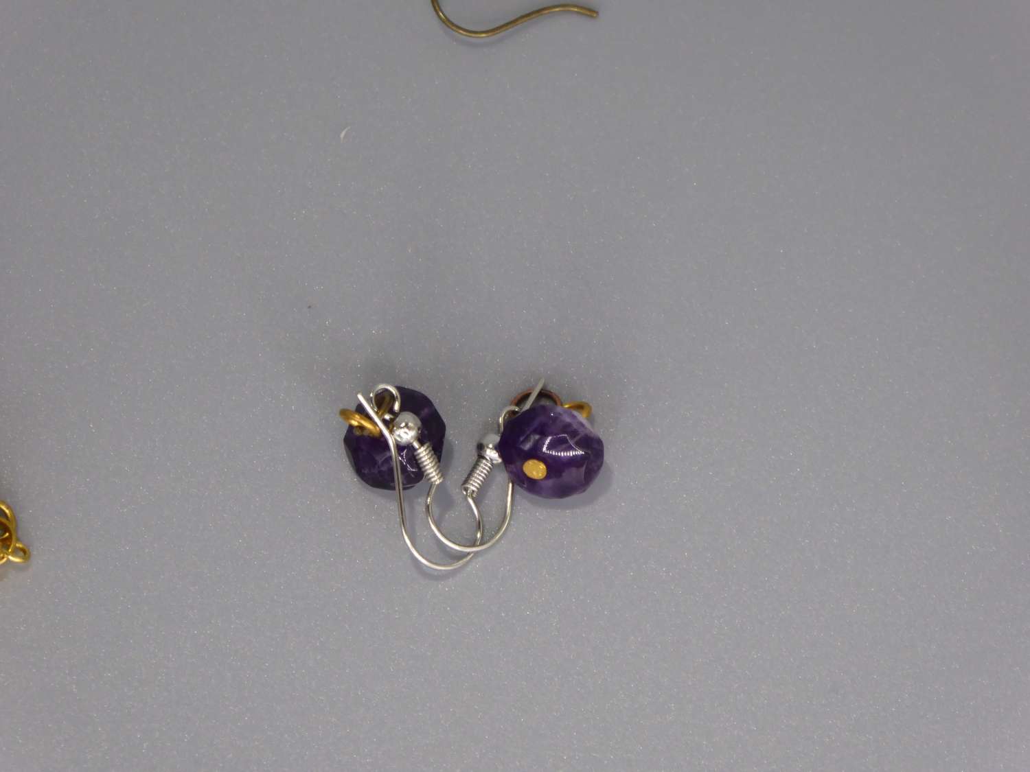 purple faceted earrings length 12mm width 8mm purple faceted earrings length 12mm width 8mm