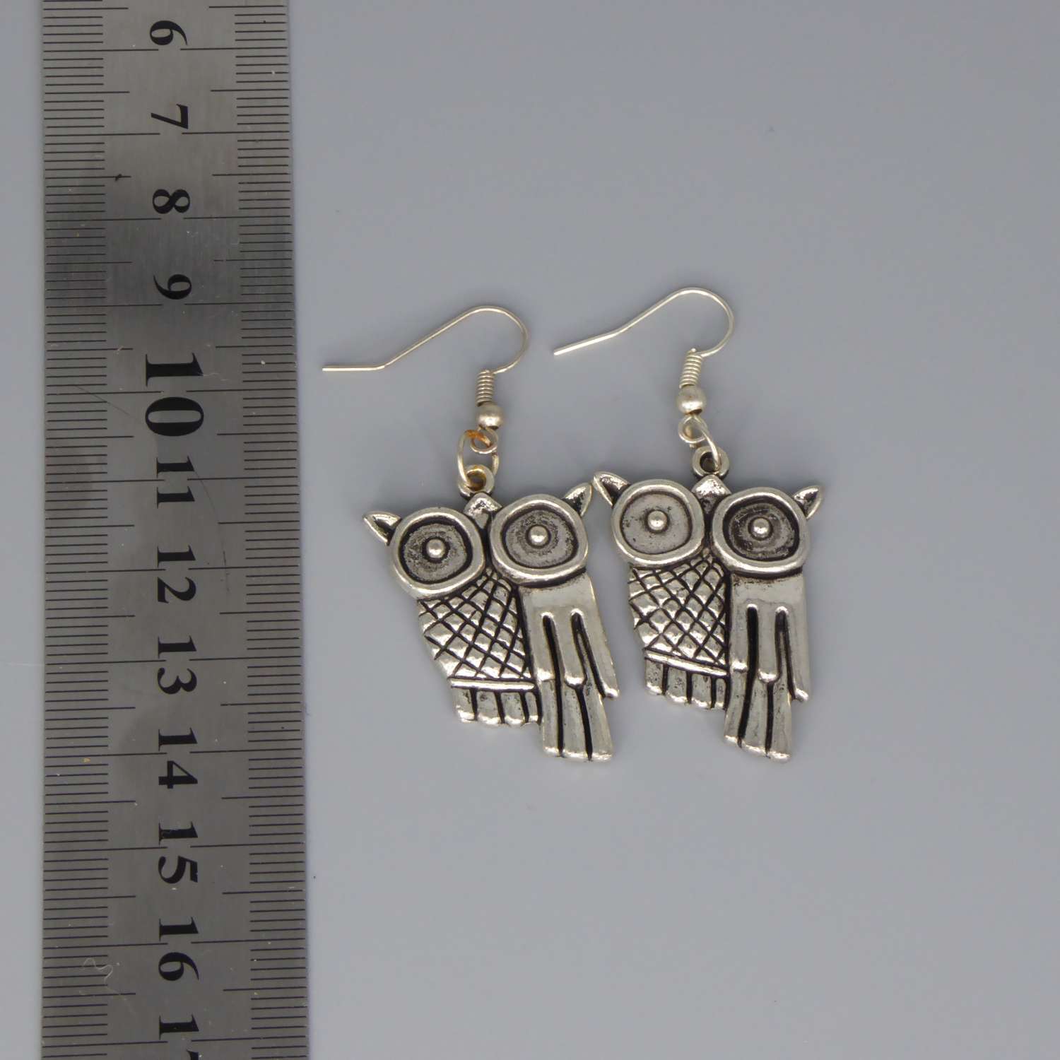 owl earrings length 34mm width 23mm owl earrings length 34mm width 23mm