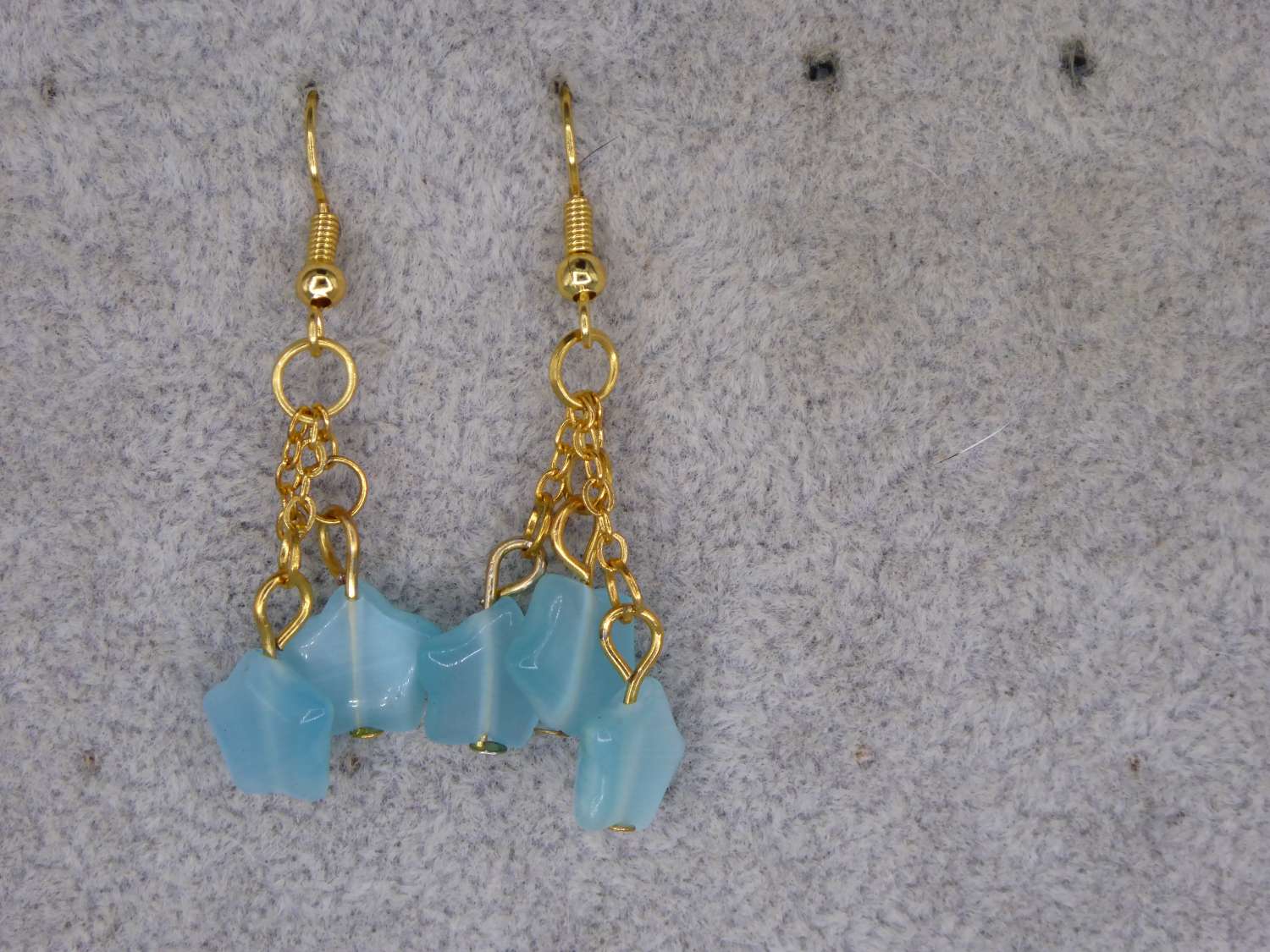 blue star dangle earrings length 29mm width 29mm blue star dangle earrings length 29mm width 29mm