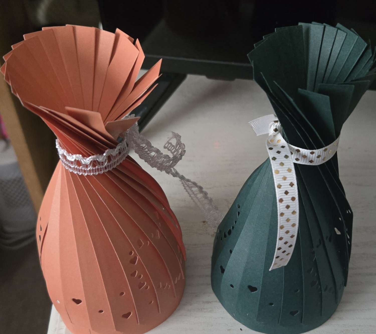 Hand-pleated paper lanterns Hand-pleated paper lanterns