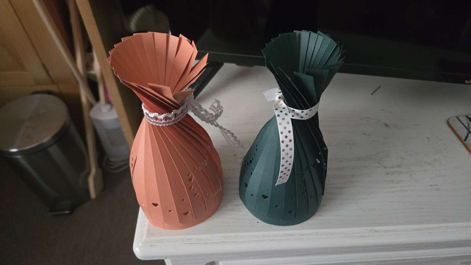 Hand-pleated paper lanterns Hand-pleated paper lanterns