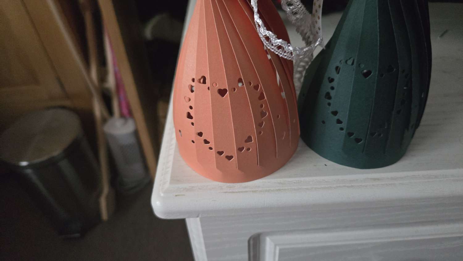 Hand-pleated paper lanterns Hand-pleated paper lanterns