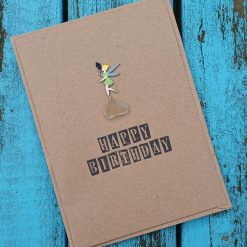 Handmade Fairy Birthday Card Cornish Sea Glass Blank Card