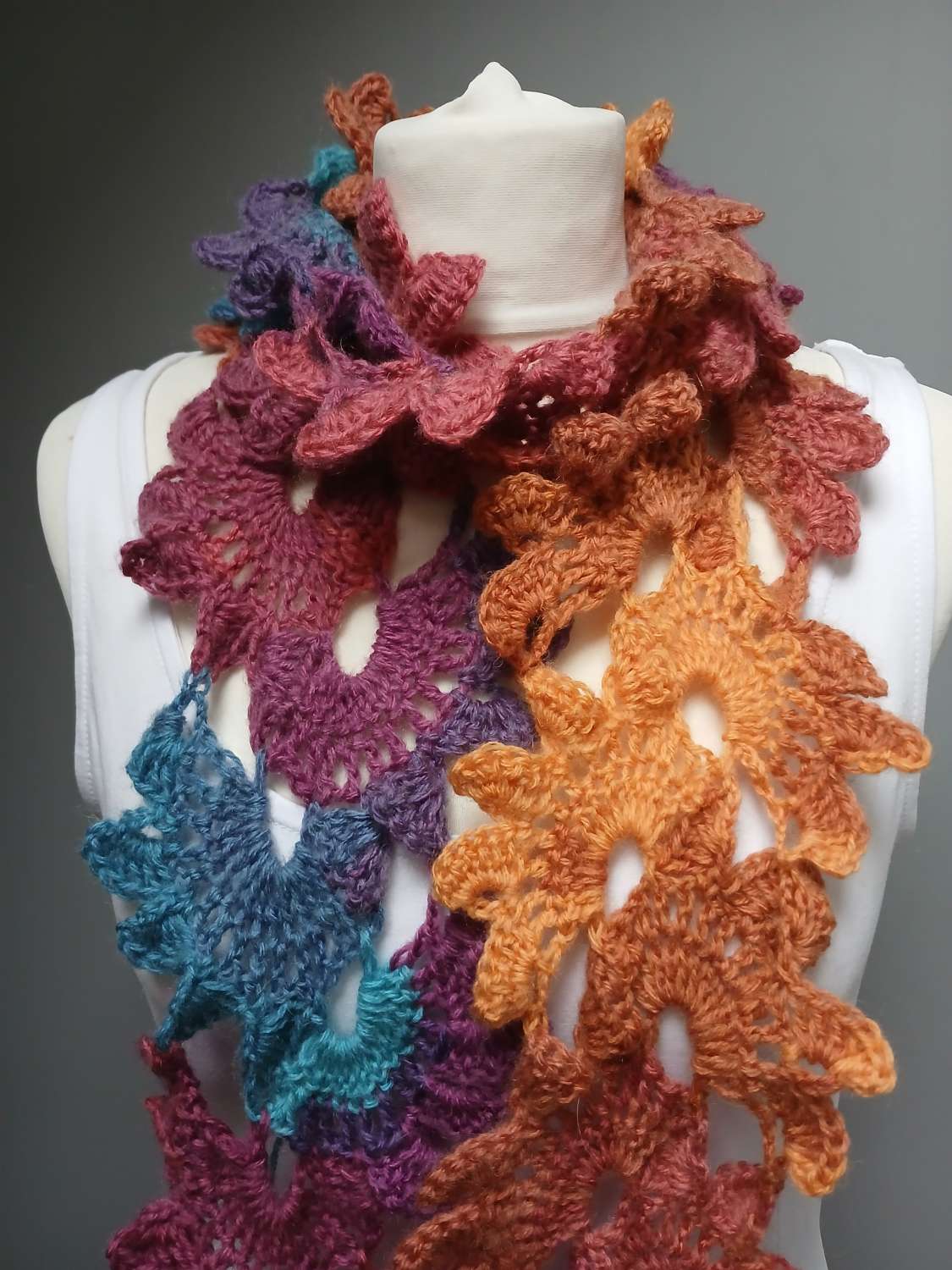 Crochet Flower Scarf Crochet Flower Scarf