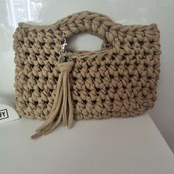 Handcrochet bag in Stone/Beige